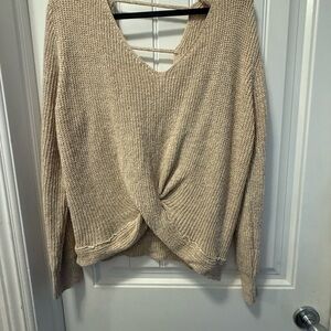 Beige Knit Sweater for Women
